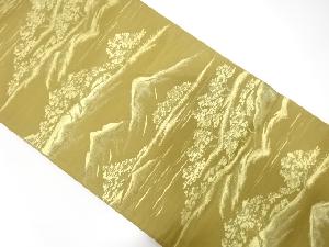 アンティーク　遠山に樹木模様織出し袋帯（着用可）